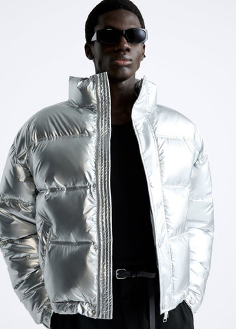 Срібна демісезонна куртка Zara