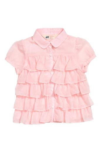 Розовая блузка с коротким рукавом H&M летняя
