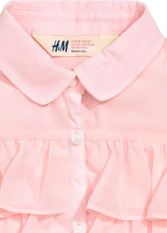 Розовая блузка с коротким рукавом H&M летняя
