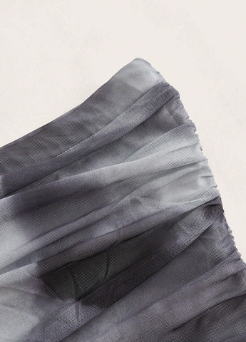 Черная кэжуал тай-дай юбка SHEIN