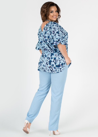 Костюм (блуза, штани) Charm Collection брючний квітковий блакитний кежуал