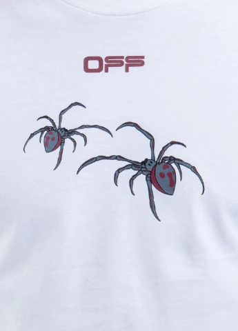 Белая белая футболка с принтом Off-White
