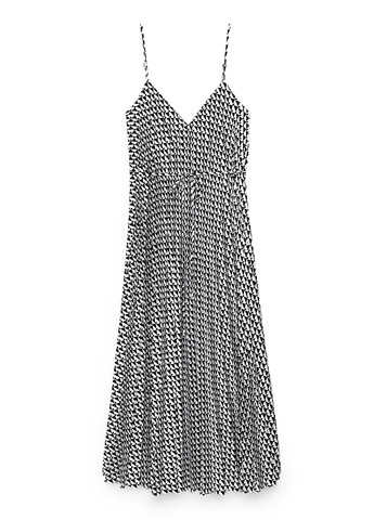 Чорно-білий кежуал сукня плісована C&A з геометричним візерунком