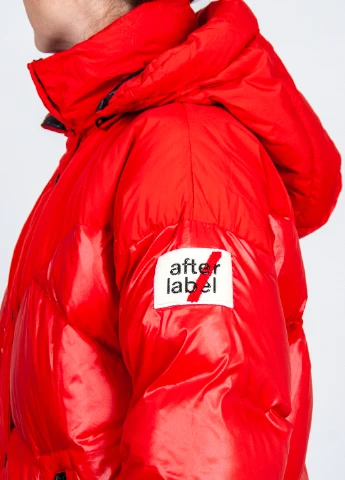 Красный зимний Пуховик AFTER LABEL