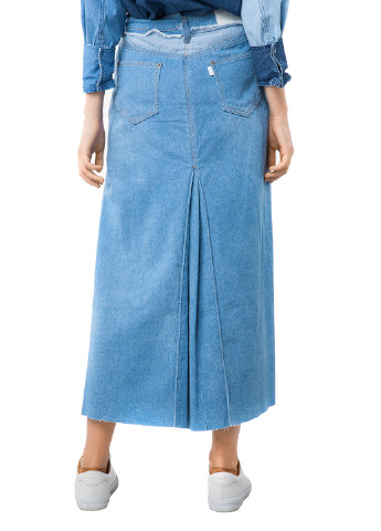 Синяя джинсовая однотонная юбка SJYP