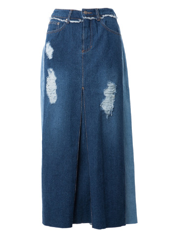Синяя джинсовая однотонная юбка SJYP