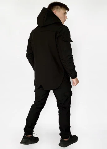 Черный демисезонный костюм softshell чёрный Intruder