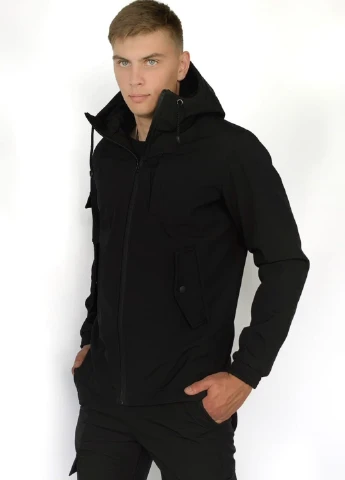Черный демисезонный костюм softshell чёрный Intruder
