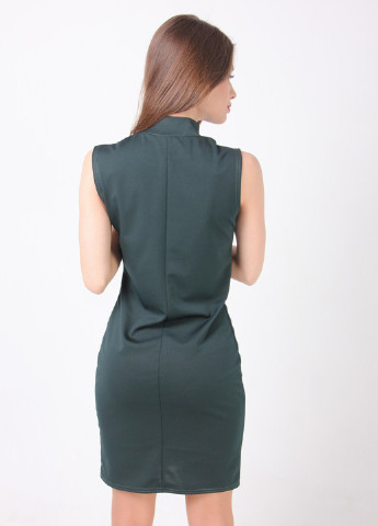 Темно-зеленое кэжуал платье Miss Fashion однотонное