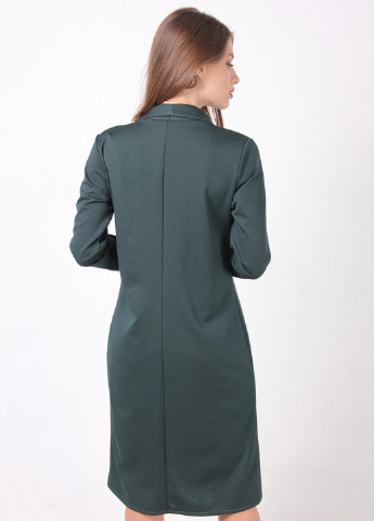 Темно-зеленое кэжуал платье Miss Fashion однотонное