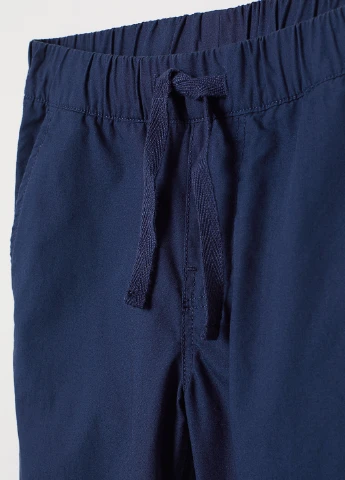 Темно-синие кэжуал демисезонные брюки прямые H&M