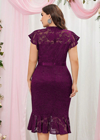 Сливова коктейльна, ділова сукня годе, футляр SHEIN однотонна