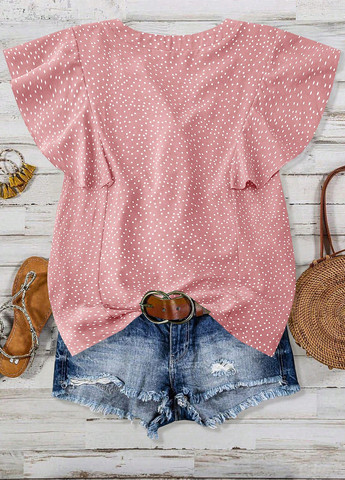 Рожева блуза з баскою SHEIN