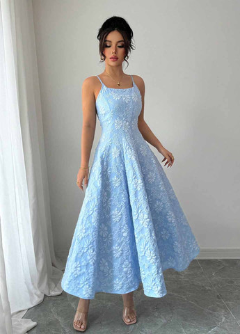 Блакитна кежуал сукня кльош SHEIN з квітковим принтом