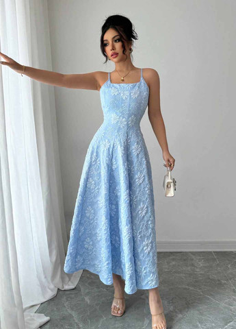 Блакитна кежуал сукня кльош SHEIN з квітковим принтом