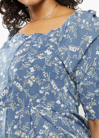 Комбинезон Missguided комбинезон-шорты цветочный синий кэжуал полиэстер