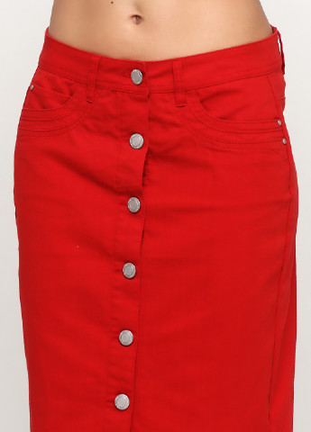 Красная кэжуал однотонная юбка BRANDTEX CLASSIC