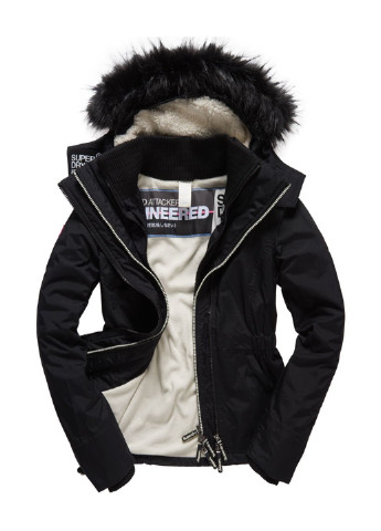 Черная зимняя куртка лыжная Superdry