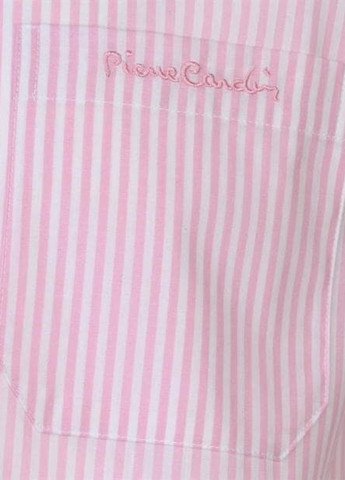 Розовая кэжуал рубашка в полоску Pierre Cardin