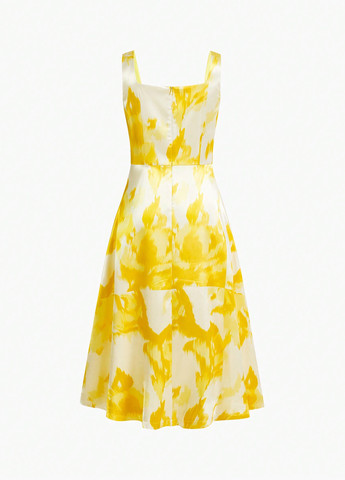 Желтое кэжуал платье SHEIN с рисунком