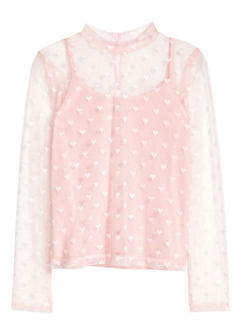 Блуза H&M сердечко рожева кежуал