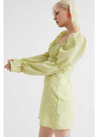 Жовтий кежуал сукня H&M з квітковим принтом