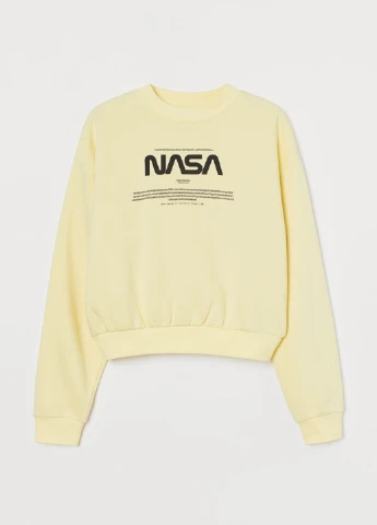 Жовтий світшот H&M напис (251768957)