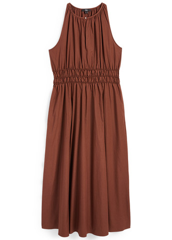 Коричневое кэжуал платье в стиле ампир C&A однотонное