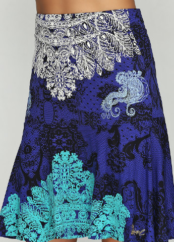 Фиолетовая кэжуал с орнаментом юбка Desigual мини