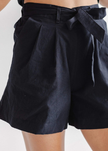 Черная всесезон пижама женская с шортами black (m) футболка + шорты Leglo