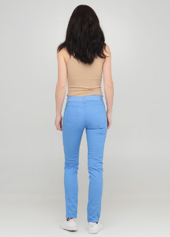 Голубые кэжуал демисезонные зауженные брюки F&F