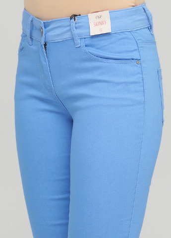 Голубые кэжуал демисезонные зауженные брюки F&F