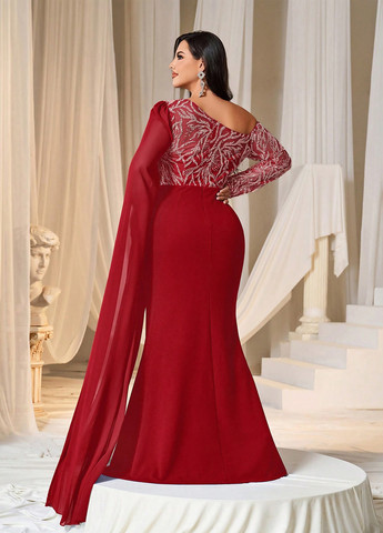 Червона вечірня сукня годе SHEIN однотонна