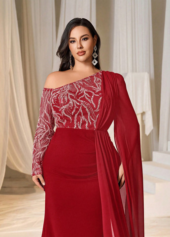 Червона вечірня сукня годе SHEIN однотонна