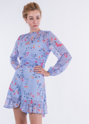 Комбинезон Sarah Chole комбинезон-шорты цветочный голубой кэжуал полиэстер, шифон