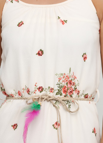 Молочное кэжуал платье платье-майка Ciolla с цветочным принтом