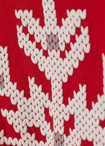 Світшот H&M - Прямий крій новорічний червоний кежуал футер, бавовна - (250393818)
