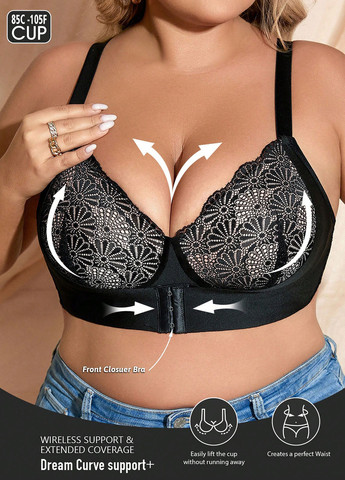 Чёрный бюстгальтер SHEIN без косточек полиэстер