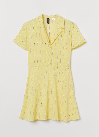 Светло-желтое кэжуал платье H&M с цветочным принтом