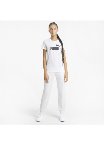 Белая всесезон футболка essentials logo women's tee Puma