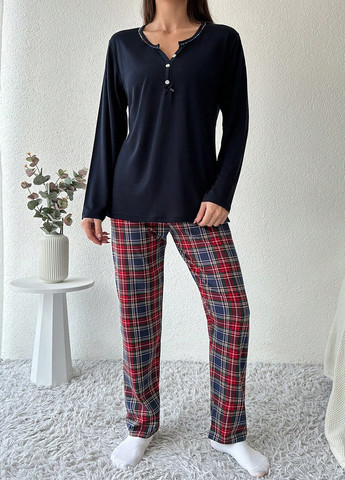 Комбинированная всесезон пижама (лонгслив, брюки) лонгслив + брюки SHEIN