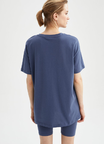 Светло-синяя летняя футболка DeFacto