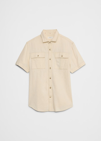 Молочная кэжуал рубашка однотонная Banana Republic