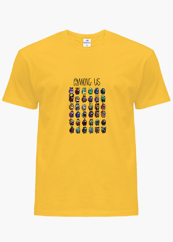 Желтая демисезонная футболка детская амонг ас (among us)(9224-2587) MobiPrint