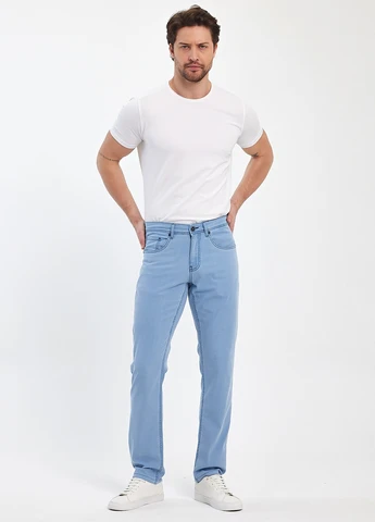 Голубые демисезонные слим джинсы Trend Collection