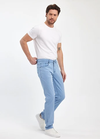 Голубые демисезонные слим джинсы Trend Collection