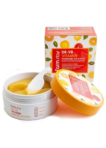 FarmStay Антивозрастные витаминные патчи DR-V8 Vitamin Hydrogel Eye Patch 60 шт — Крем, Южная Корея (253384907)