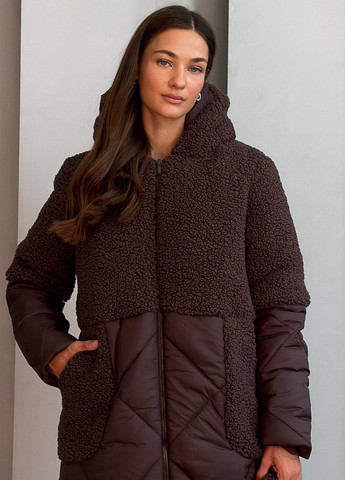 Темно-коричнева зимня куртка No Brand