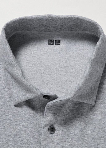 Серая футболка-поло для мужчин Uniqlo меланжевая