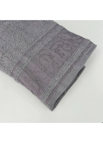 Полотенце банное махровое Febo Vip Cotton Ecre Турция 6377 темно-серое 70х140 см No Brand комбинированный